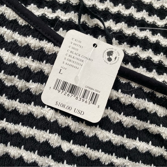 Free People Black and White Halter Crop Tank Size Large - Picture 5 of 6